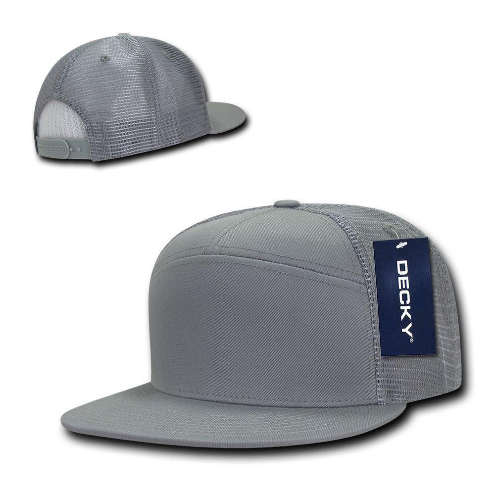 1 Dozen Decky 7 Panel Flat Bill Baseball Trucker Real Mesh Caps Wholesale Lots-