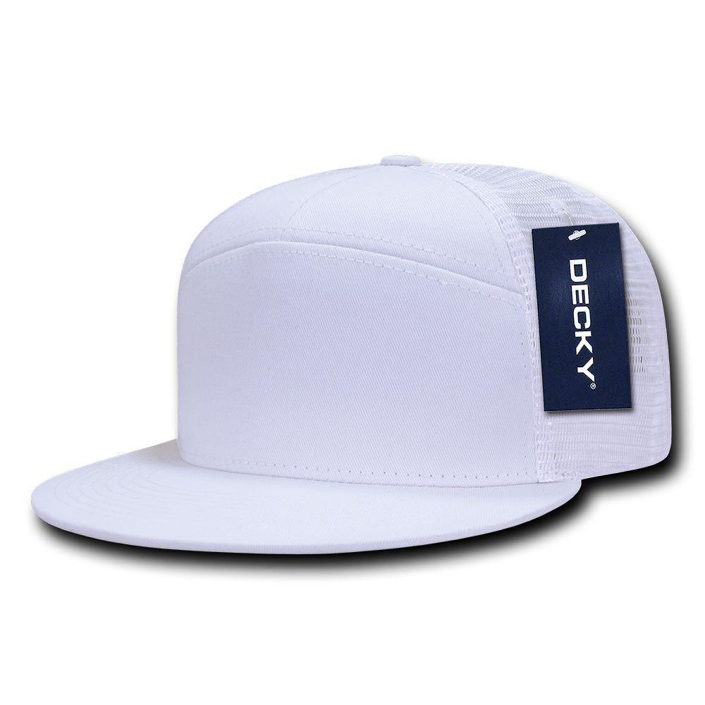 1 Dozen Decky 7 Panel Flat Bill Baseball Trucker Real Mesh Caps Wholesale Lots-