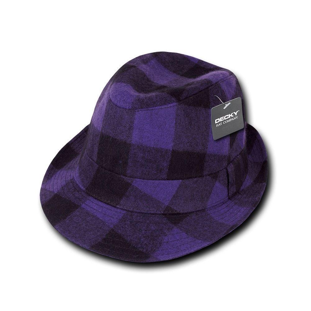 1 Dozen Decky Acrylic Plaid Lightweight Fedora Fedoras Panama Hats Wholesale-