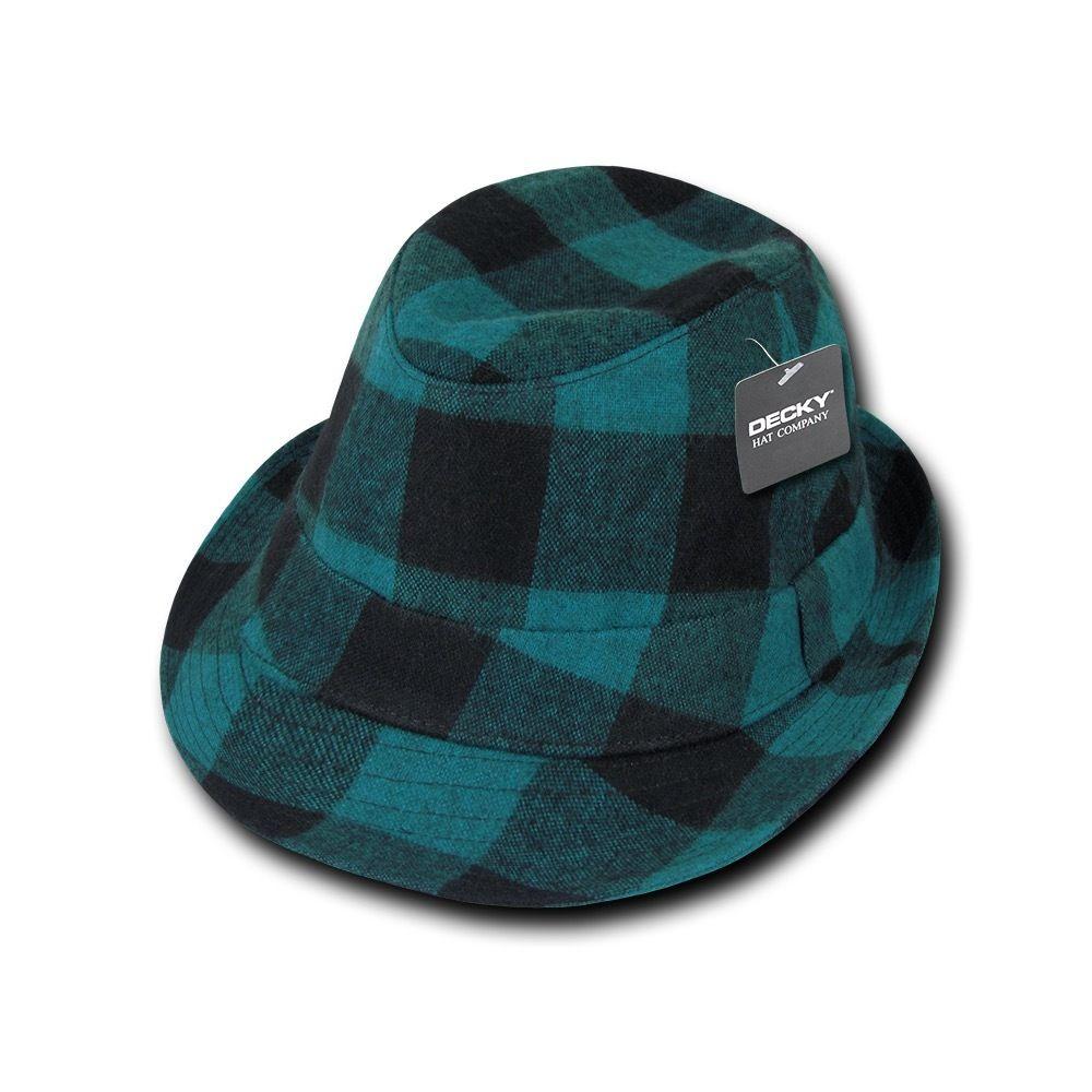 1 Dozen Decky Acrylic Plaid Lightweight Fedora Fedoras Panama Hats Wholesale-