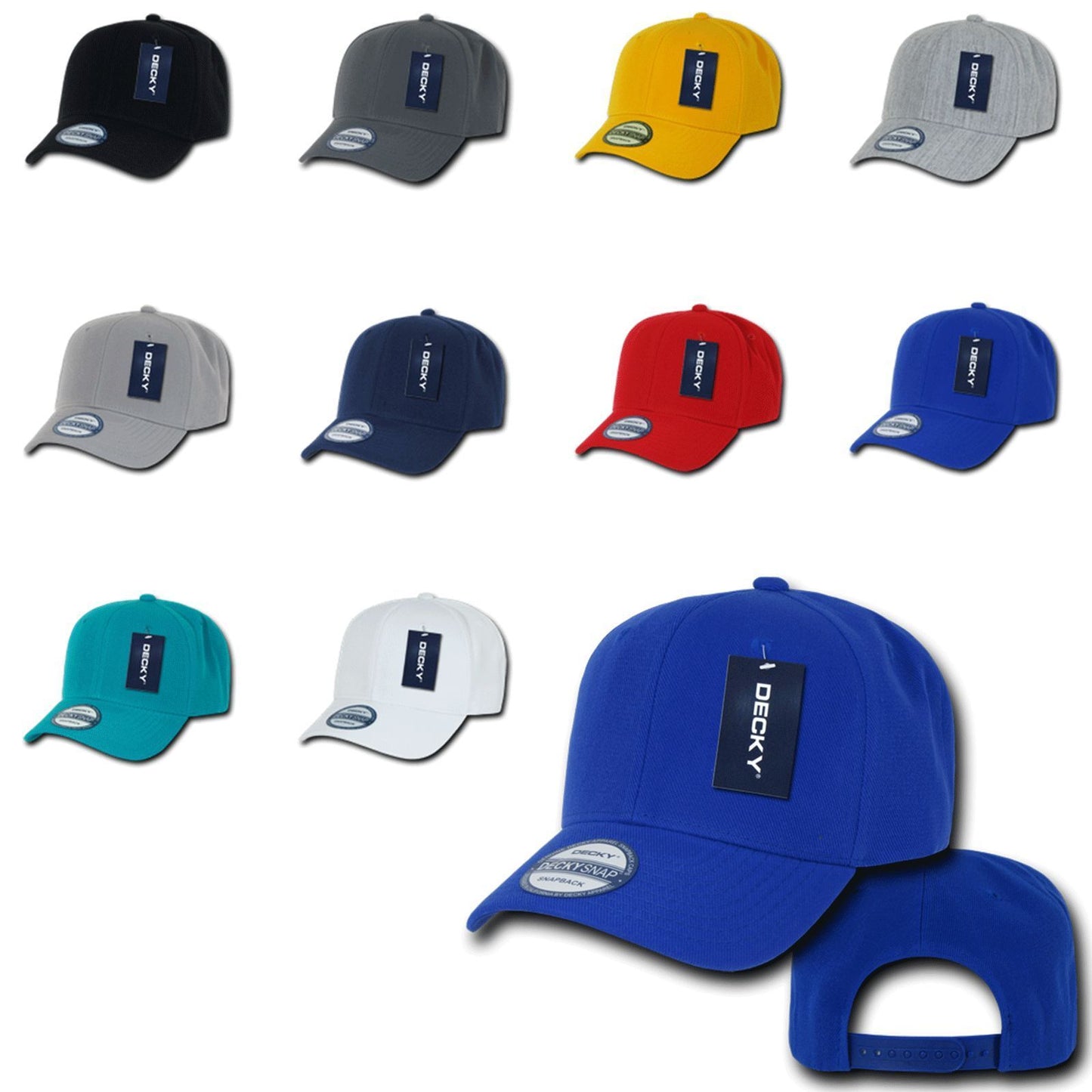1 Dozen Decky Acrylic Snapbacks Vintage Curve Baseball Hats Caps Wholesale Lot-