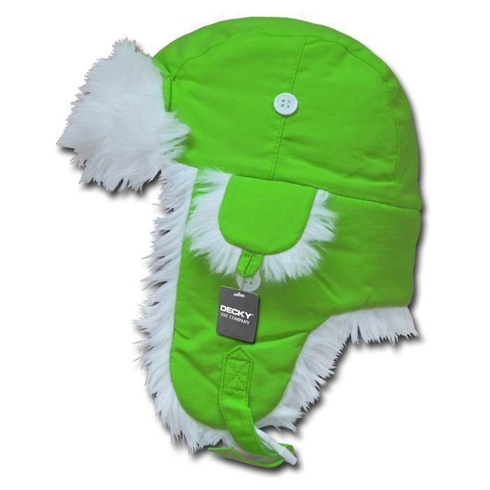 1 Dozen Decky Aviator Trooper Neon Faux Fur Ear Flap Hats Caps Wholesale-
