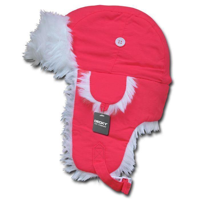 1 Dozen Decky Aviator Trooper Neon Faux Fur Ear Flap Hats Caps Wholesale-
