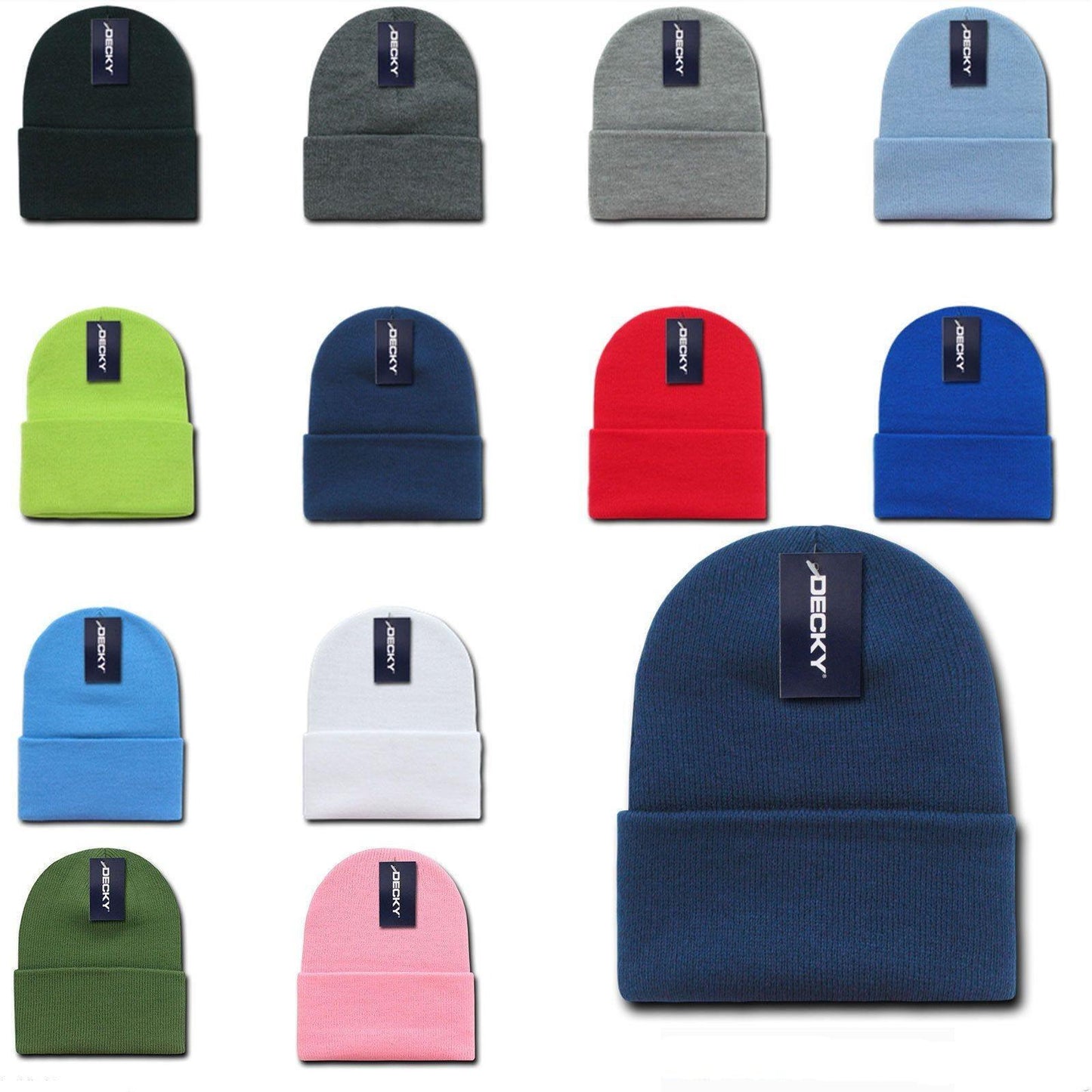 1 Dozen Decky Beanies Cuffed Knit Ski Snowboard Skull Winter Wholesale-