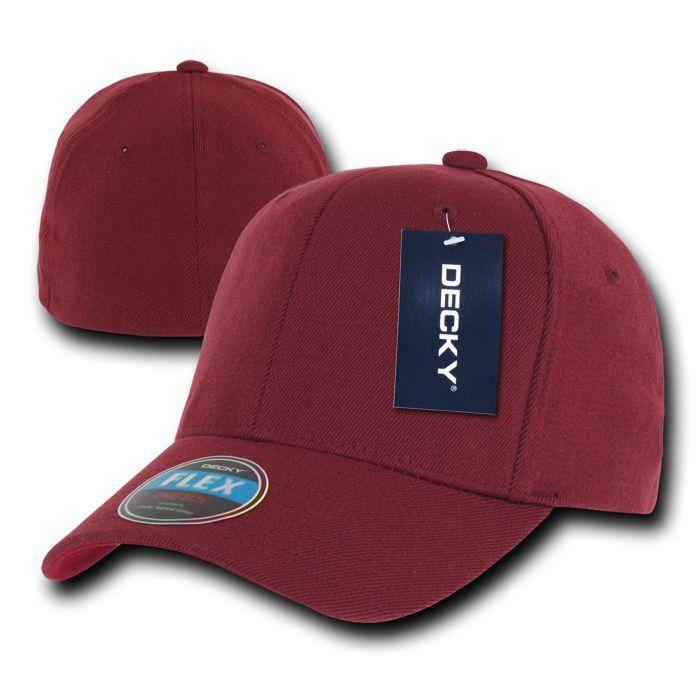 1 Dozen Decky Blank Fit All Flex Fitted Baseball Hats Caps 6 Panels Wholesale Lot-