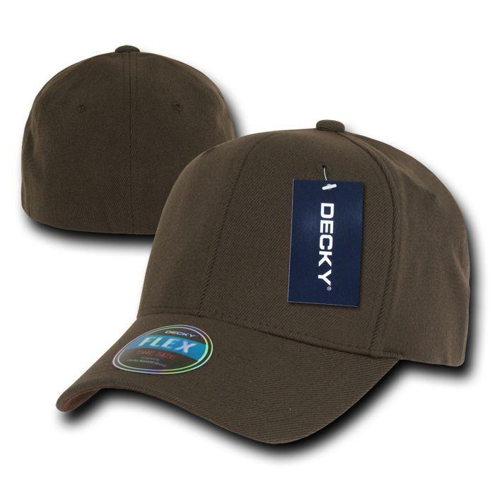 1 Dozen Decky Blank Fit All Flex Fitted Baseball Hats Caps 6 Panels Wholesale Lot-
