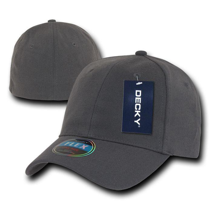 1 Dozen Decky Blank Fit All Flex Fitted Baseball Hats Caps 6 Panels Wholesale Lot-