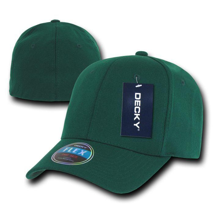 1 Dozen Decky Blank Fit All Flex Fitted Baseball Hats Caps 6 Panels Wholesale Lot-