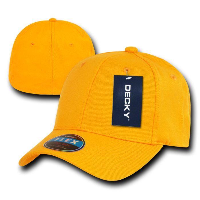 1 Dozen Decky Blank Fit All Flex Fitted Baseball Hats Caps 6 Panels Wholesale Lot-