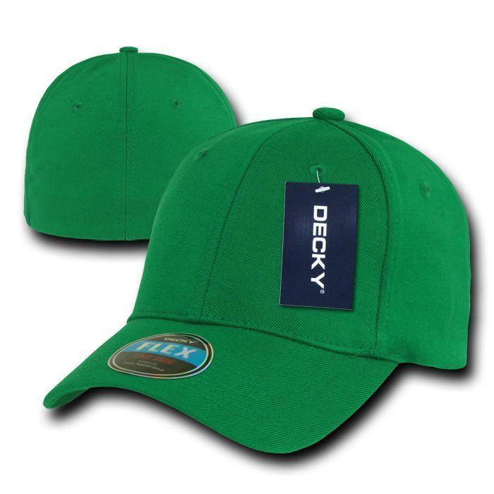 1 Dozen Decky Blank Fit All Flex Fitted Baseball Hats Caps 6 Panels Wholesale Lot-