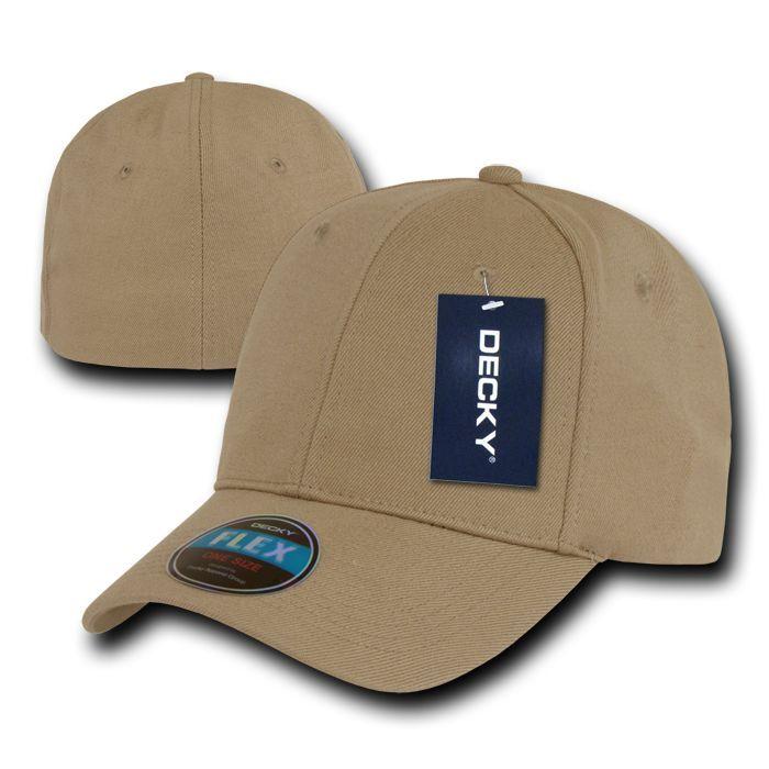1 Dozen Decky Blank Fit All Flex Fitted Baseball Hats Caps 6 Panels Wholesale Lot-