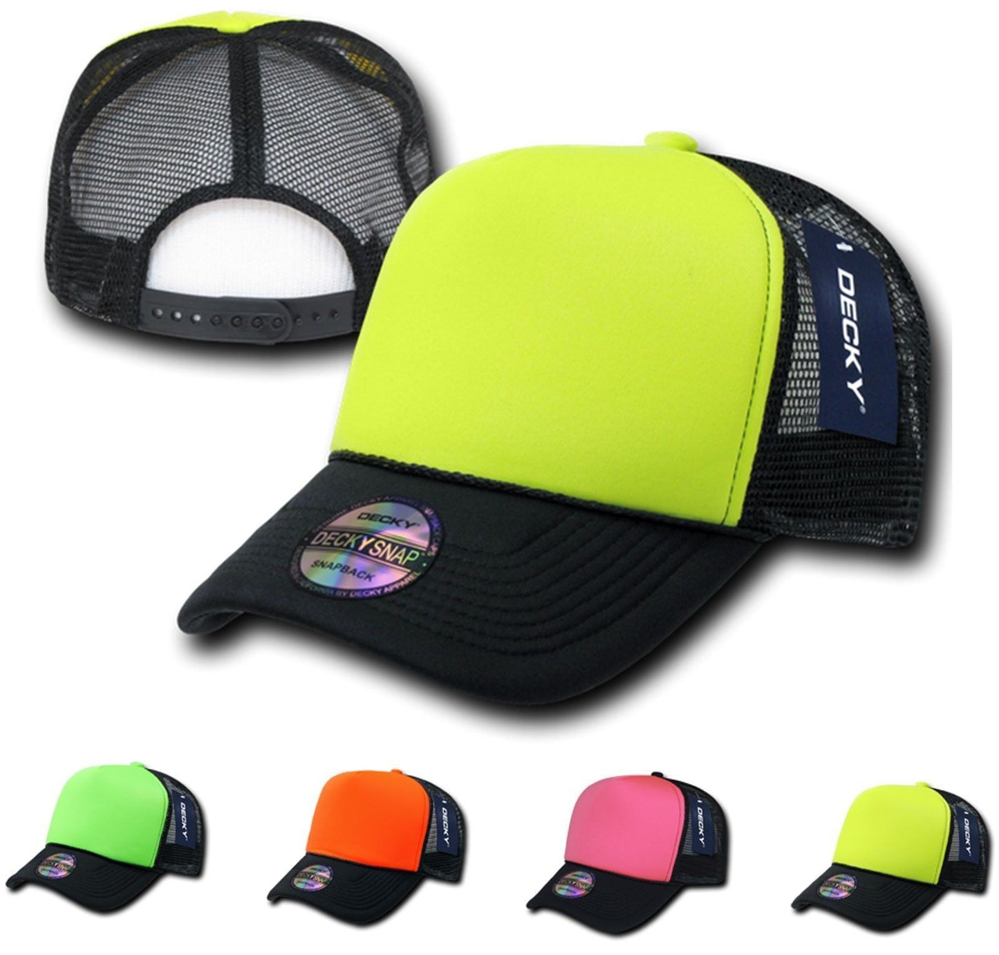 1 Dozen Decky Neon Curved Bill Mesh Trucker Baseball Hats Caps Wholesale Bulk-