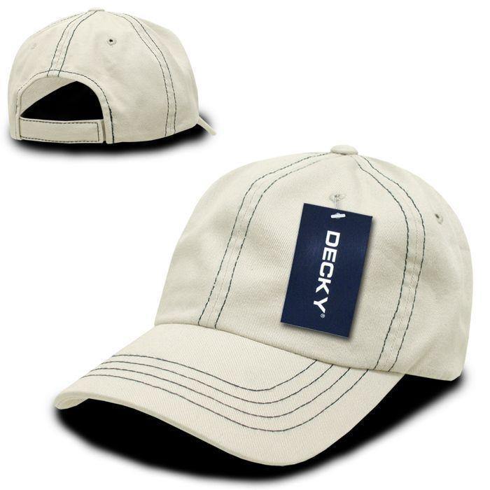 1 Dozen Decky Contra Stitch Polo Washed Cotton Dad Caps Hats Wholesale Lots-
