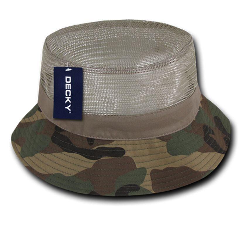 1 Dozen Decky Fisherman'S Bucket Mesh Top Hats Caps Wholesale Lots-
