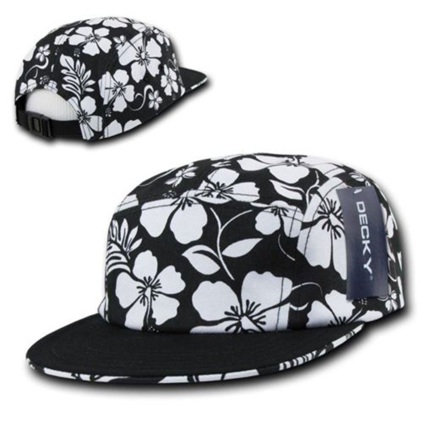 1 Dozen Decky Floral Hawaiian 5 Panel Racer Jockey Flat Bill Cap Hat Wholesale-