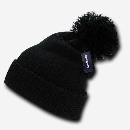 1 Dozen Decky Giant Pom Beanies Fuzzy Ball Warm Caps Hats Ski Winter Wholesale-