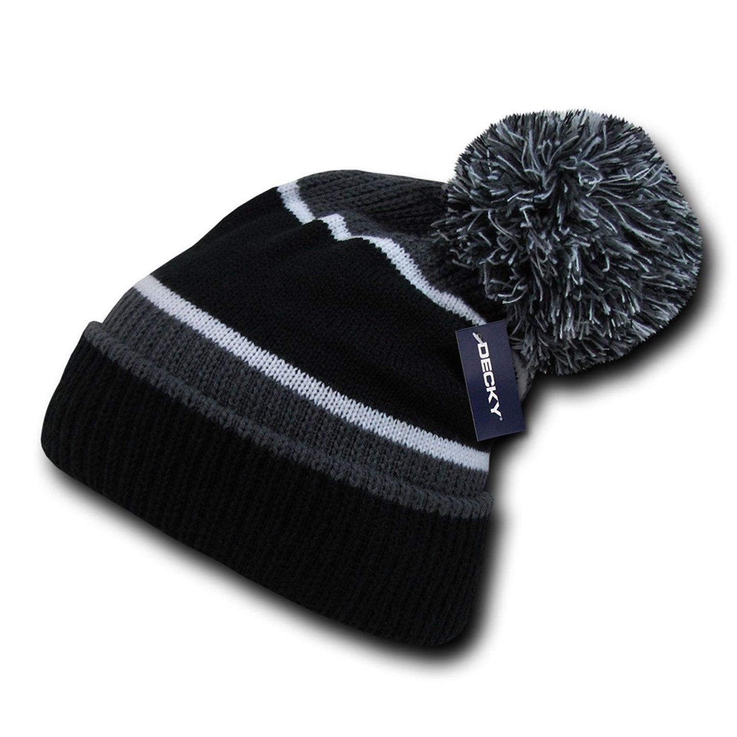 1 Dozen Decky Giant Pom Beanies Fuzzy Ball Warm Caps Hats Ski Winter Wholesale-
