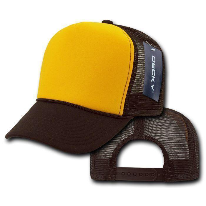 1 Dozen Decky Industrial 5 Panel Trucker Hats Caps Two Tone Wholesale Lots!-