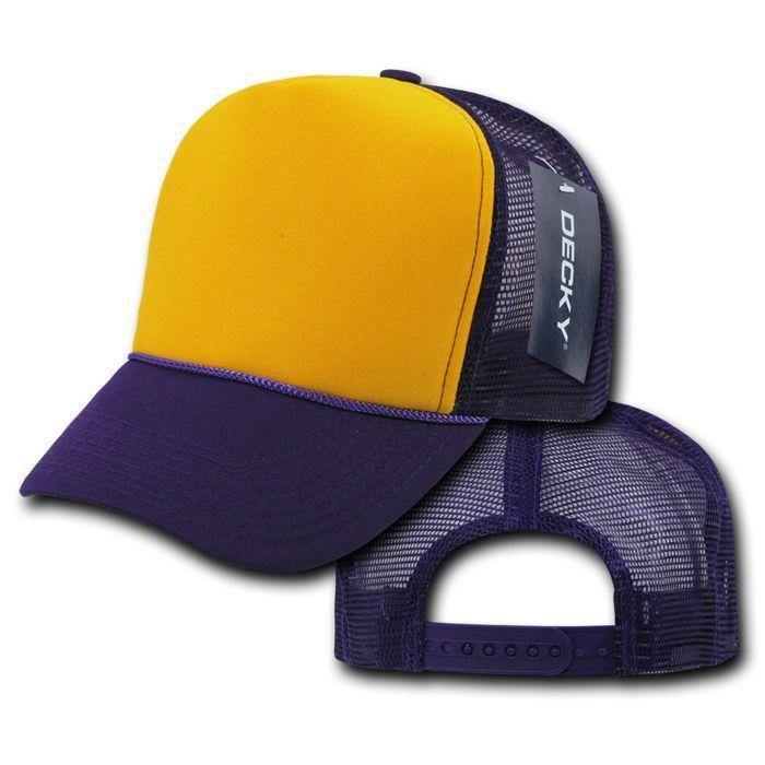1 Dozen Decky Industrial 5 Panel Trucker Hats Caps Two Tone Wholesale Lots!-