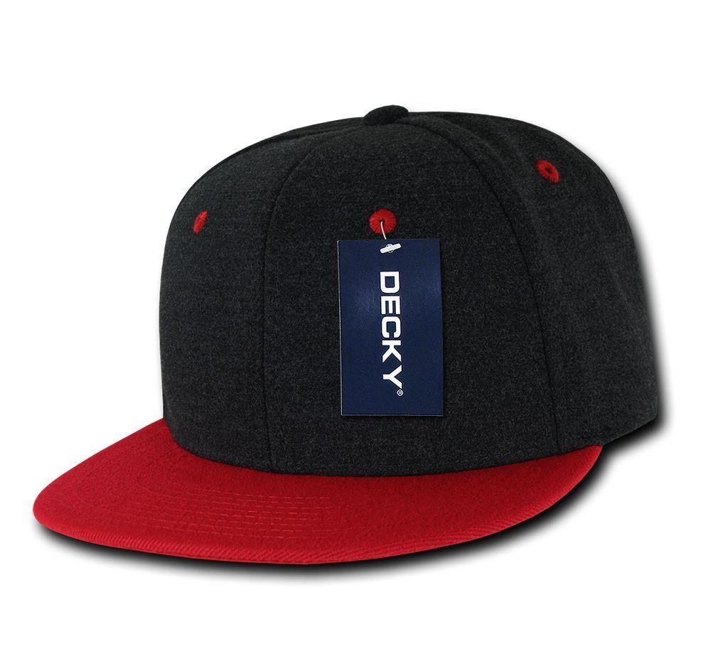 1 Dozen Decky Melton Crown Snapback Two Tone 6 Panel Hats Caps Wholesale Lots!-