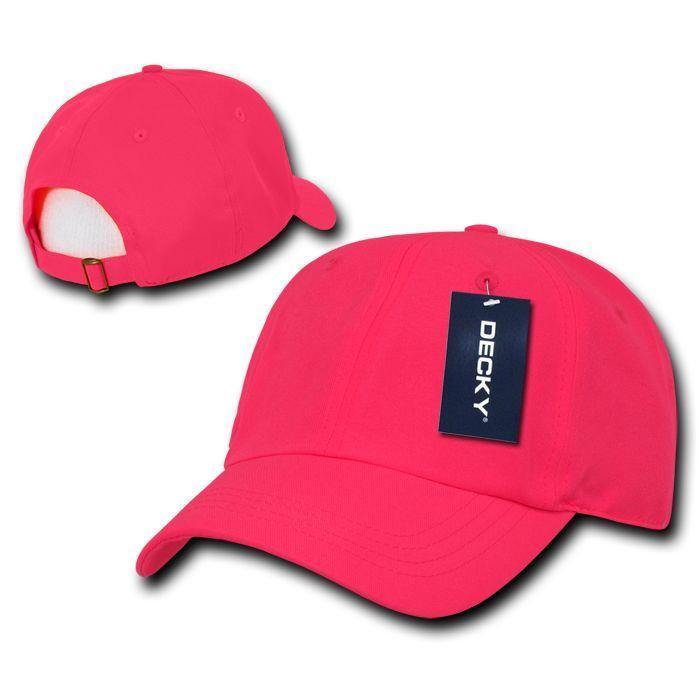 1 Dozen Decky Neon Pre Curved Bill 6 Panel Low Crown Dad Hats Caps Wholesale-