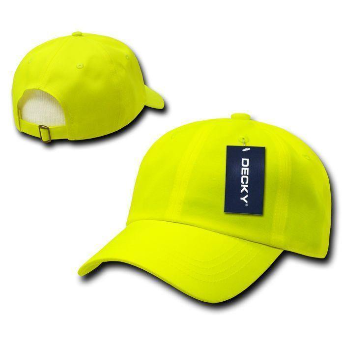 1 Dozen Decky Neon Pre Curved Bill 6 Panel Low Crown Dad Hats Caps Wholesale-