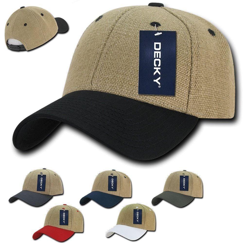 1 Dozen Decky New 6 Panel Jute Low Crown Structured Dad Hats Caps Wholesale Lots-