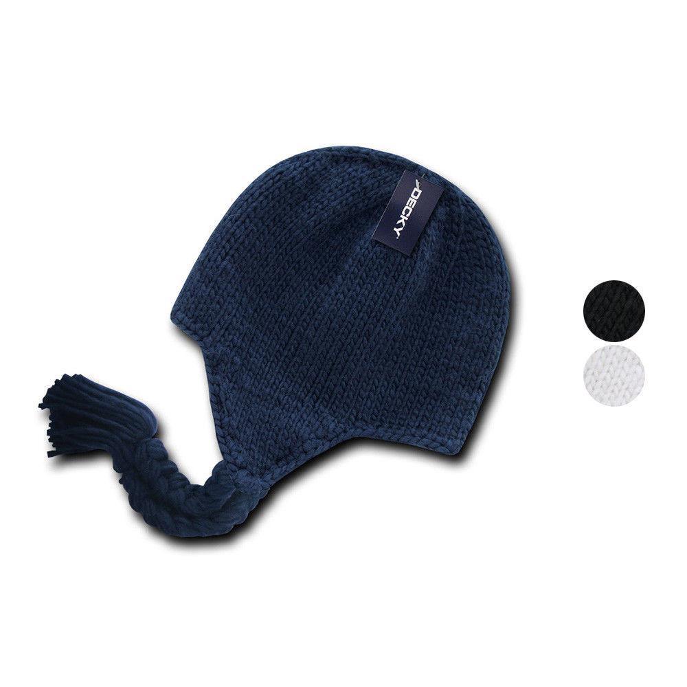 1 Dozen Decky Peruvian Knit Beanies Braided Ear Tails Chullo Caps Hats Wholesale-