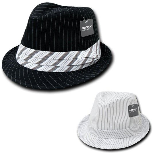1 Dozen Decky Pinstripe Fedoras Hats Wholesale Lots-