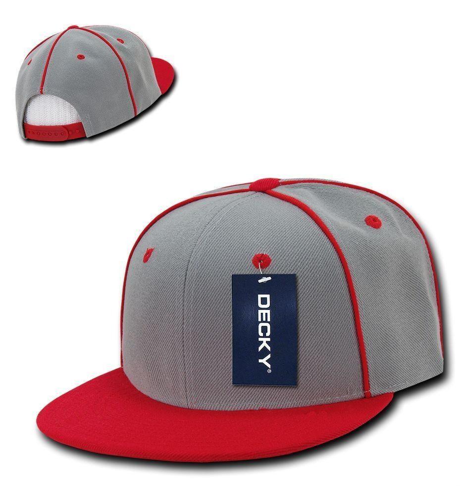 1 Dozen Decky Piped Crown Snapback Two Tone 6 Panel Hats Caps Wholesale Lots-
