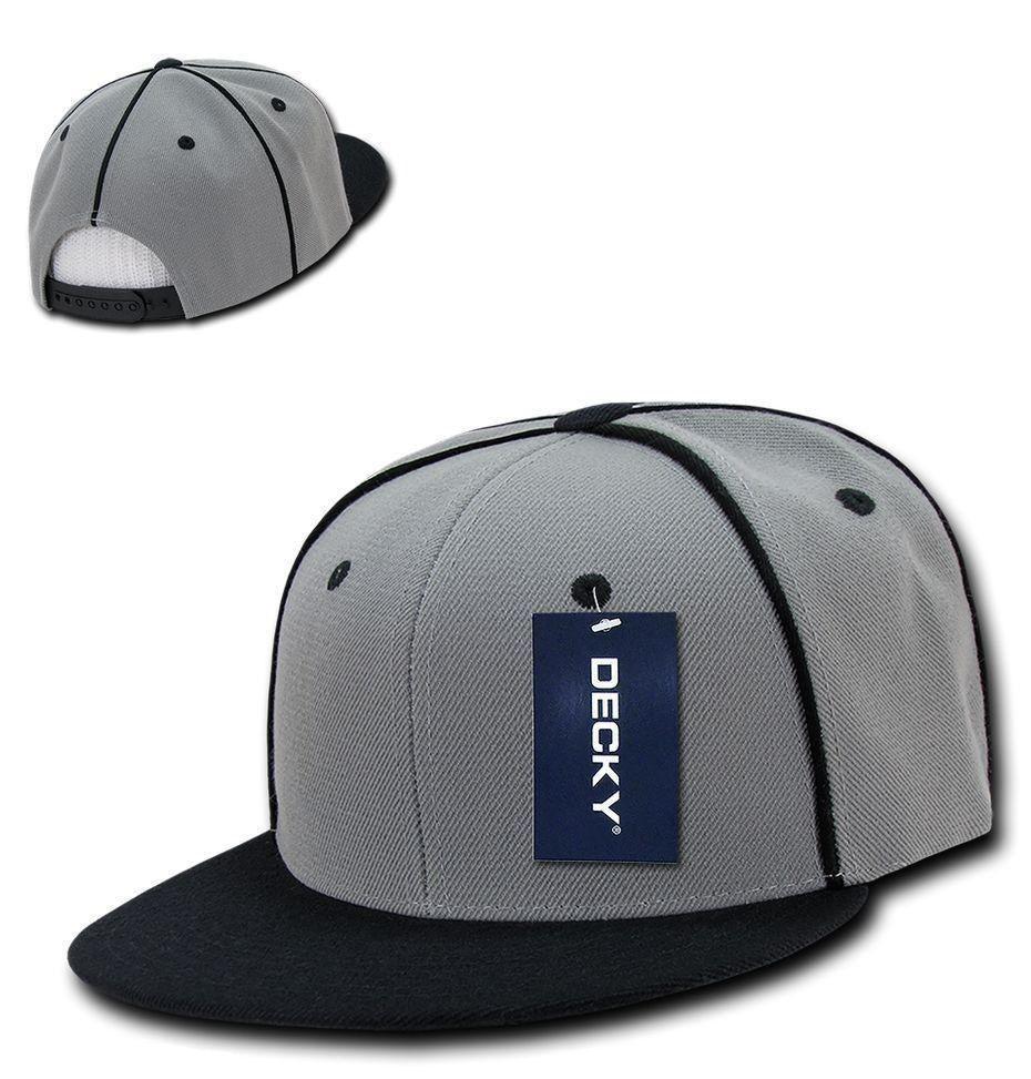 1 Dozen Decky Piped Crown Snapback Two Tone 6 Panel Hats Caps Wholesale Lots-