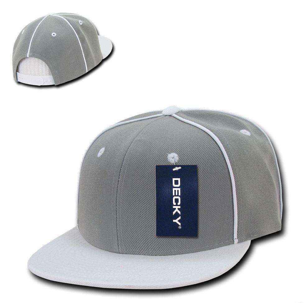 1 Dozen Decky Piped Crown Snapback Two Tone 6 Panel Hats Caps Wholesale Lots-