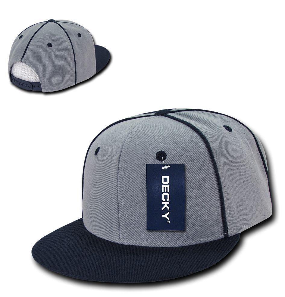 1 Dozen Decky Piped Crown Snapback Two Tone 6 Panel Hats Caps Wholesale Lots-