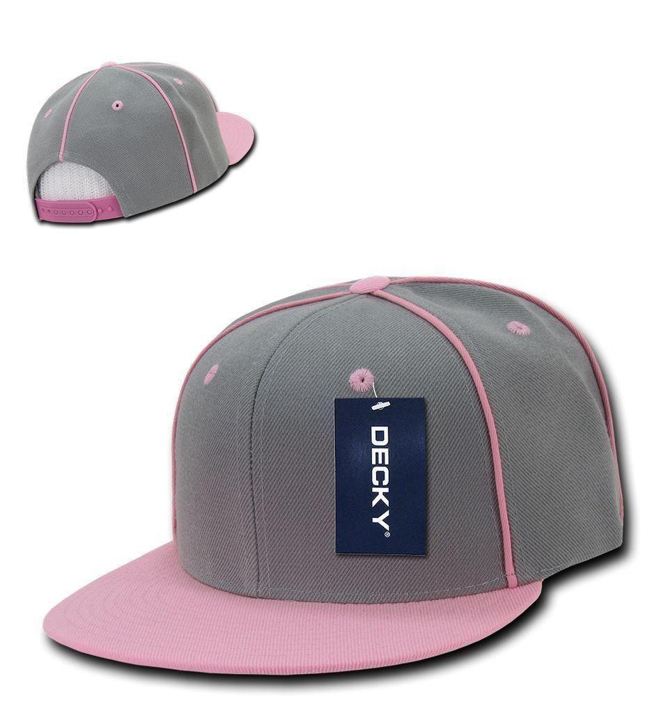 1 Dozen Decky Piped Crown Snapback Two Tone 6 Panel Hats Caps Wholesale Lots-