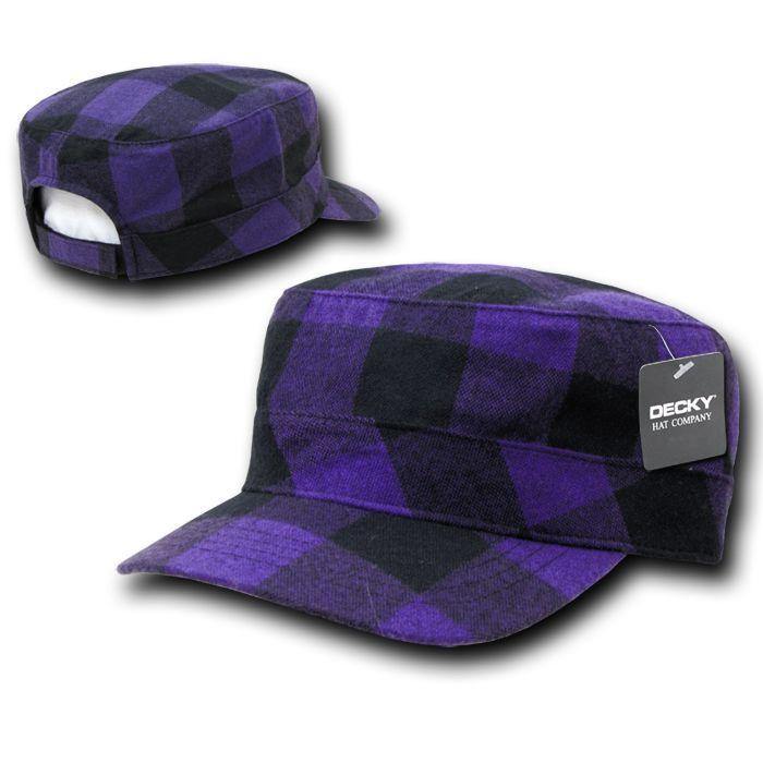 1 Dozen Decky Plaid Flannel Flat Top Bdu Gi Cadet Military Patrol Hat Wholesale-
