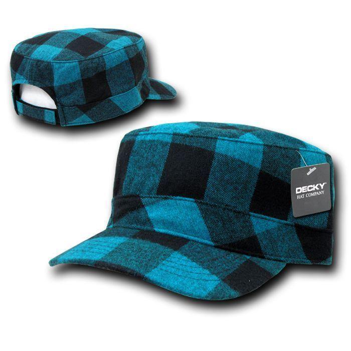 1 Dozen Decky Plaid Flannel Flat Top Bdu Gi Cadet Military Patrol Hat Wholesale-