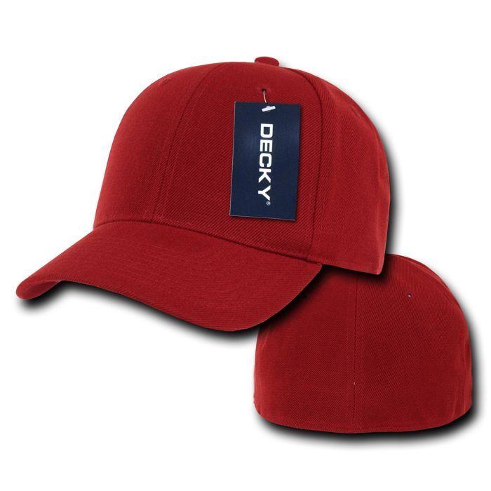 1 Dozen Decky Plain Fitted Curved Bill Baseball Hats Caps Wholesale Lot-