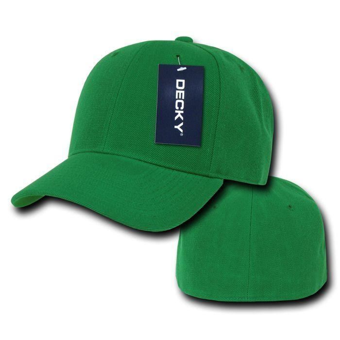 1 Dozen Decky Plain Fitted Curved Bill Baseball Hats Caps Wholesale Lot-