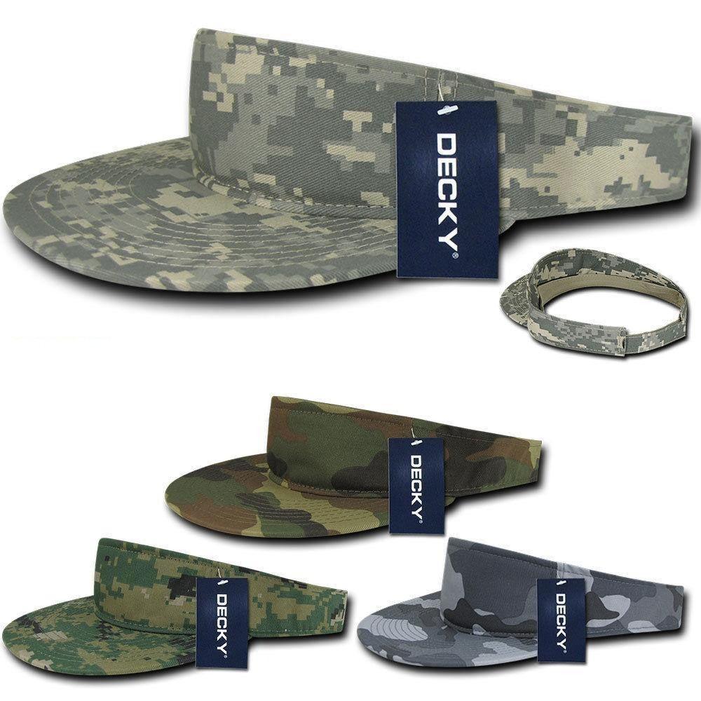 1 Dozen Decky Pre Curved Bill Camouflage Golf Beach Sun Acyrlic Visors Wholesale-