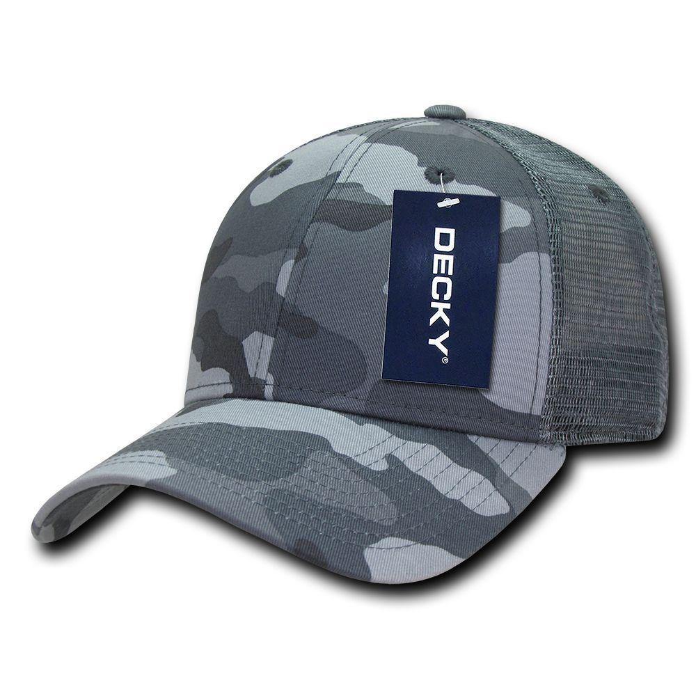 1 Dozen Decky Structured Camouflage Trucker Pre Curved Bill Caps Hats Wholesale Lots-