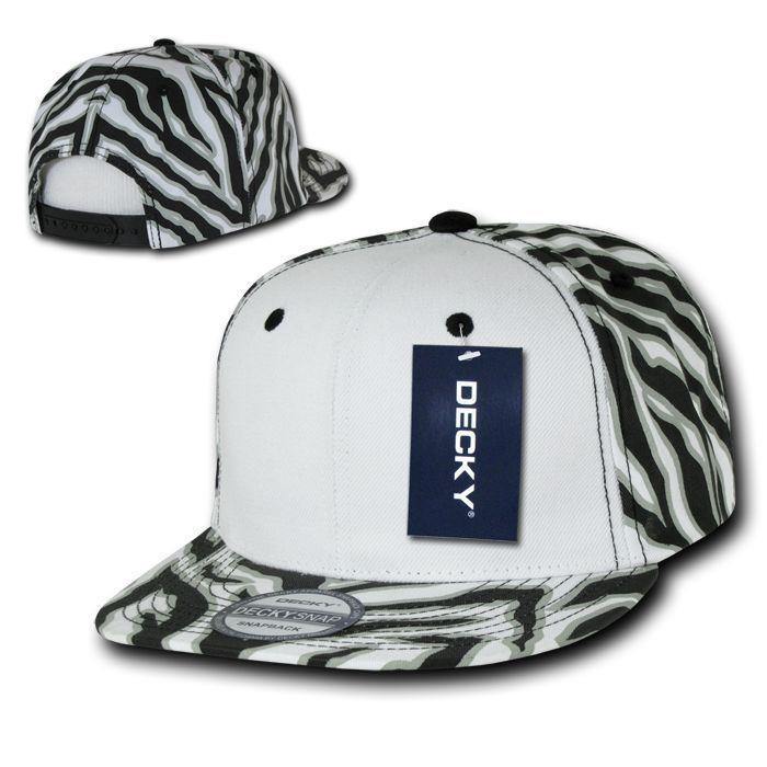 1 Dozen Decky Ziger Zebra Animal Print Flat Bill Hats Caps Baseball Wholesale-