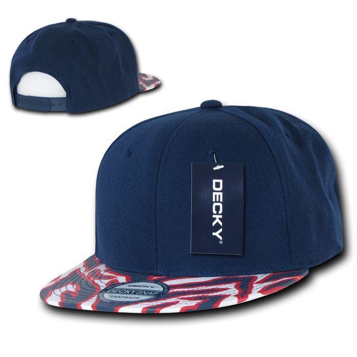 1 Dozen Decky Ziger Zebra Animal Two Tone Print Flat Bill Hats Caps Baseball Wholesale Bulk-