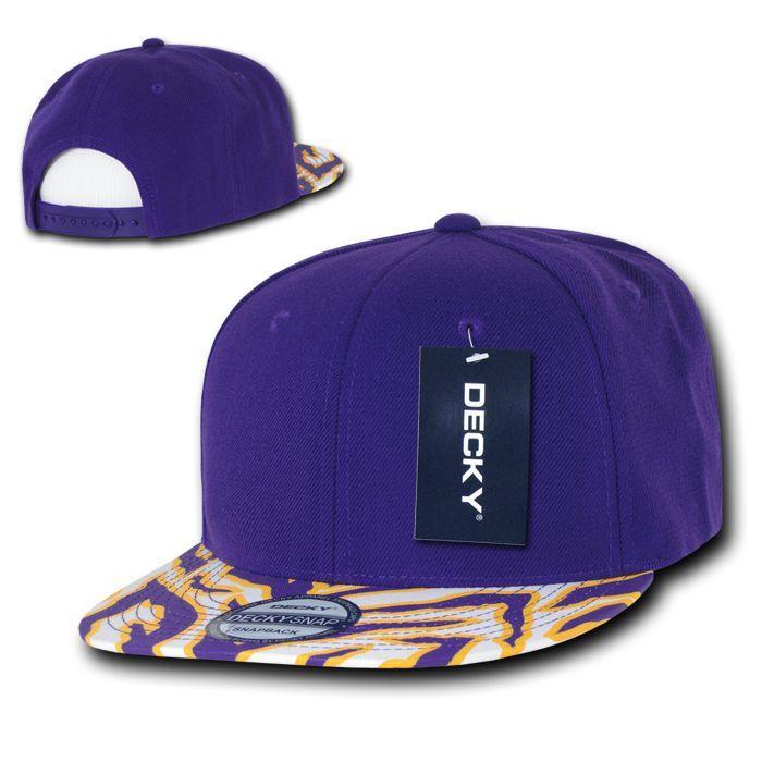 1 Dozen Decky Ziger Zebra Animal Two Tone Print Flat Bill Hats Caps Baseball Wholesale Bulk-