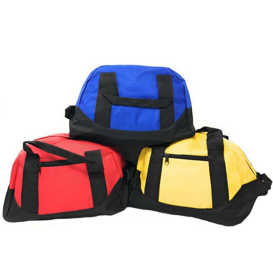 1 Dozen Duffle Bags Travel Sport Gym Carry Small 12inch Wholesale Bulk-ROYAL / BLACK-