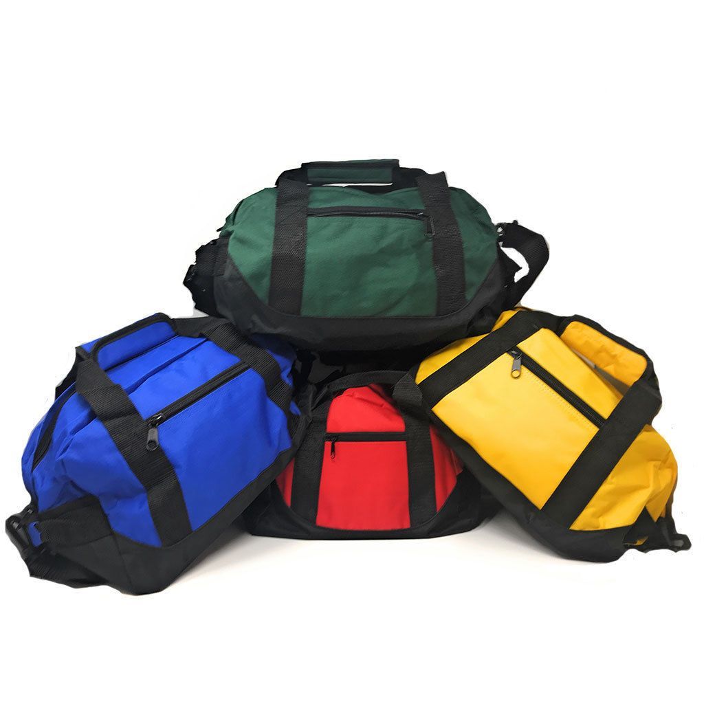 1 Dozen Sports 14inch Duffle Duffel Bags School Travel Gym Luggage Carry-On Wholesale Bulk-