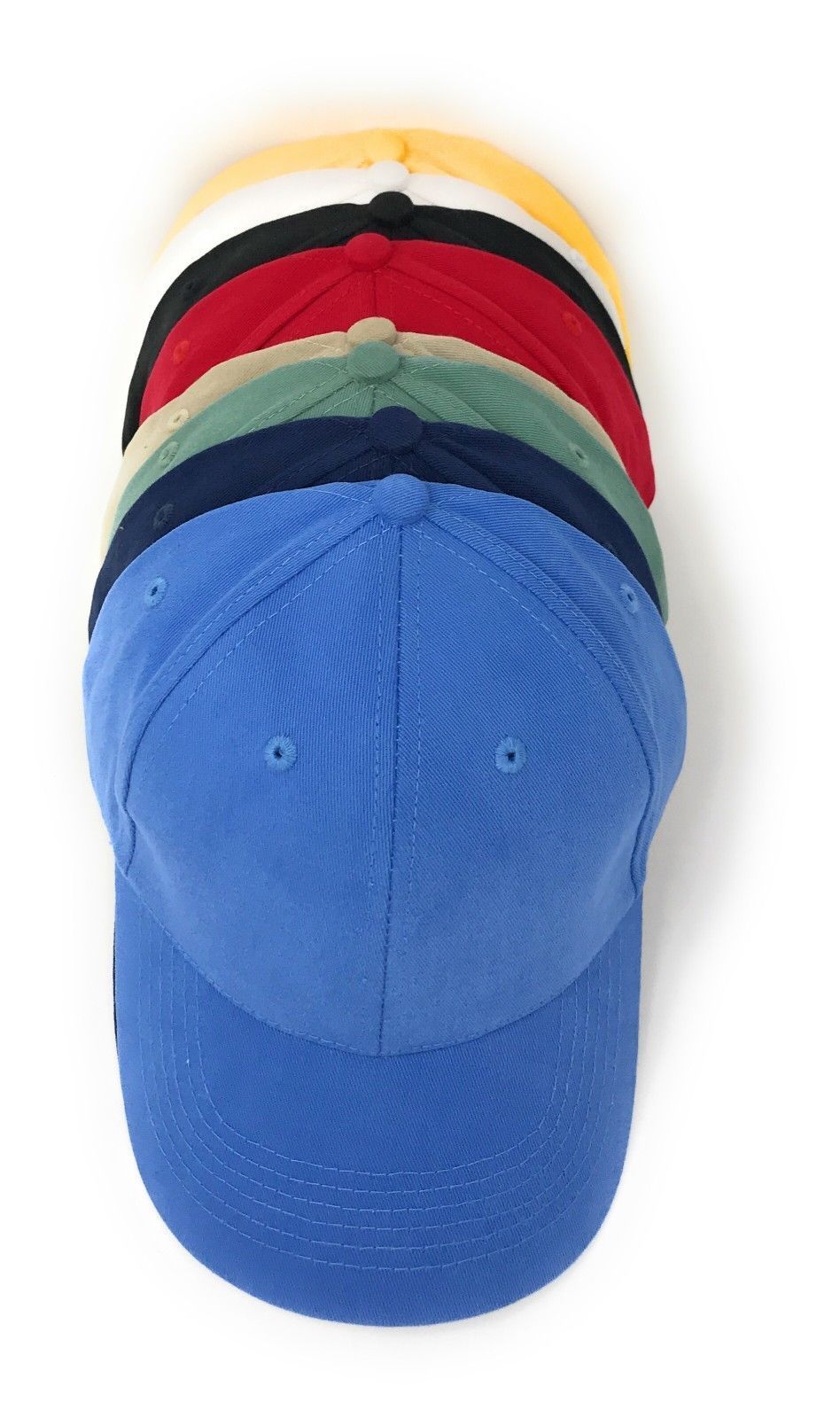 1 Dozen Fine Brushed Cotton 6 Panel Low Crown Baseball Caps Hats Wholesale Bulk-