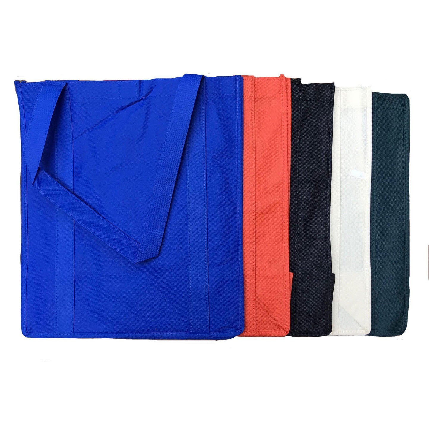 1 Dozen Reusable Grocery Shopping Totes Bags Hook & Loop Closure 14X16inch Wholesale Bulk-Royal-