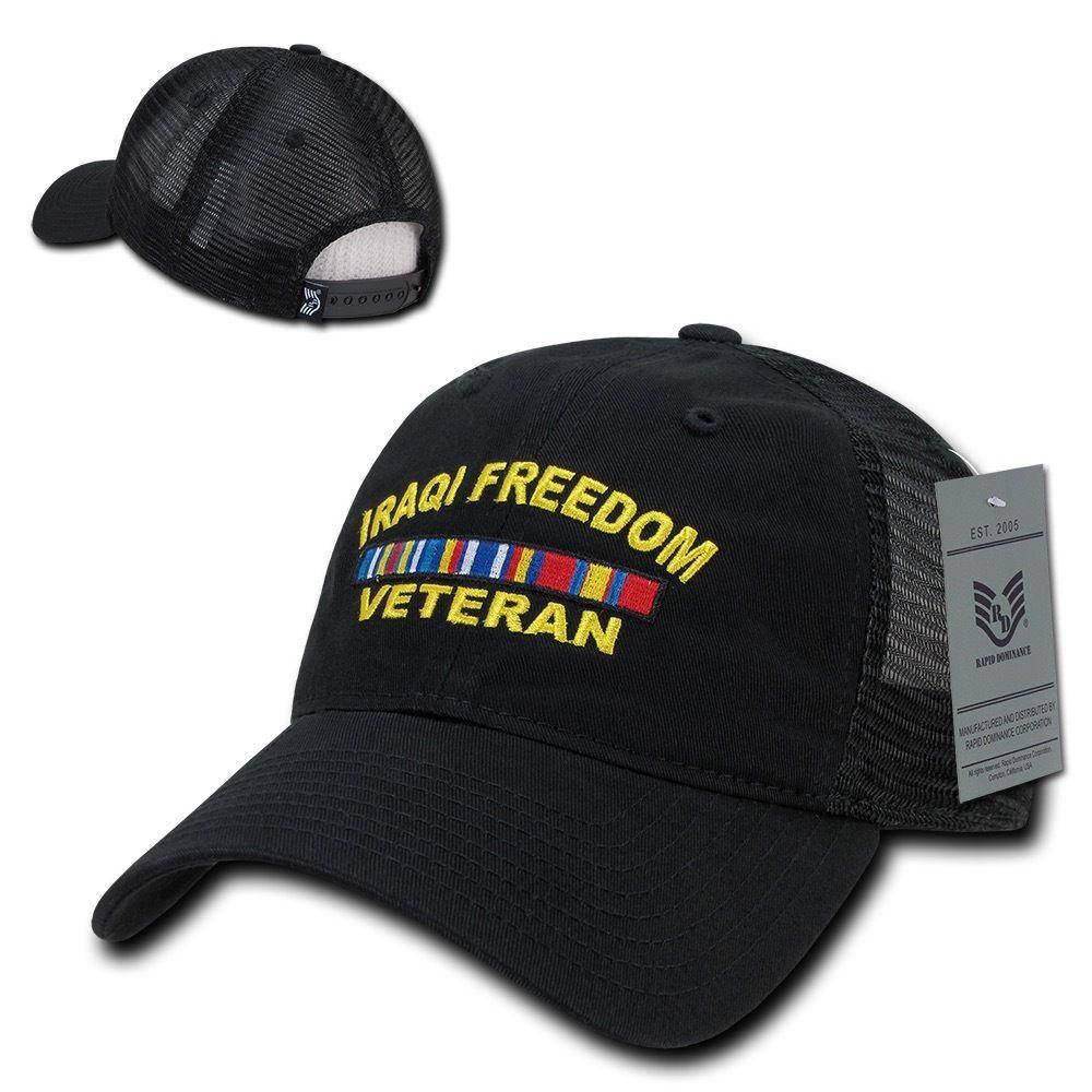 1 Dozen 6 Panel Relaxed Trucker Cotton Military Low Crown Caps Hats Wholesale Lots-