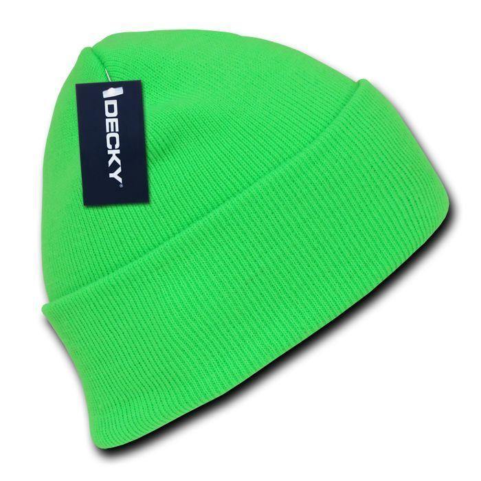 1 Dozen Neon Long Cuffed Beanies Knit Caps Hats Ski Skull Wholesale Lot-