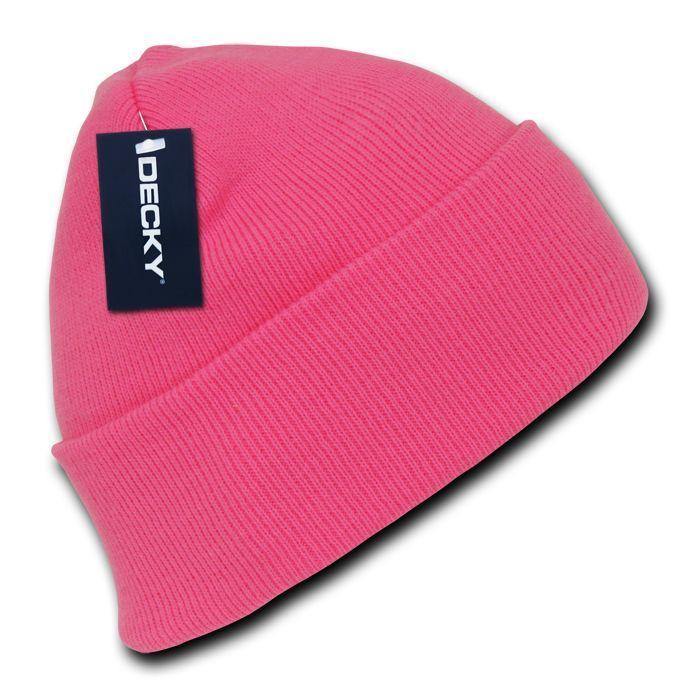 1 Dozen Neon Long Cuffed Beanies Knit Caps Hats Ski Skull Wholesale Lot-